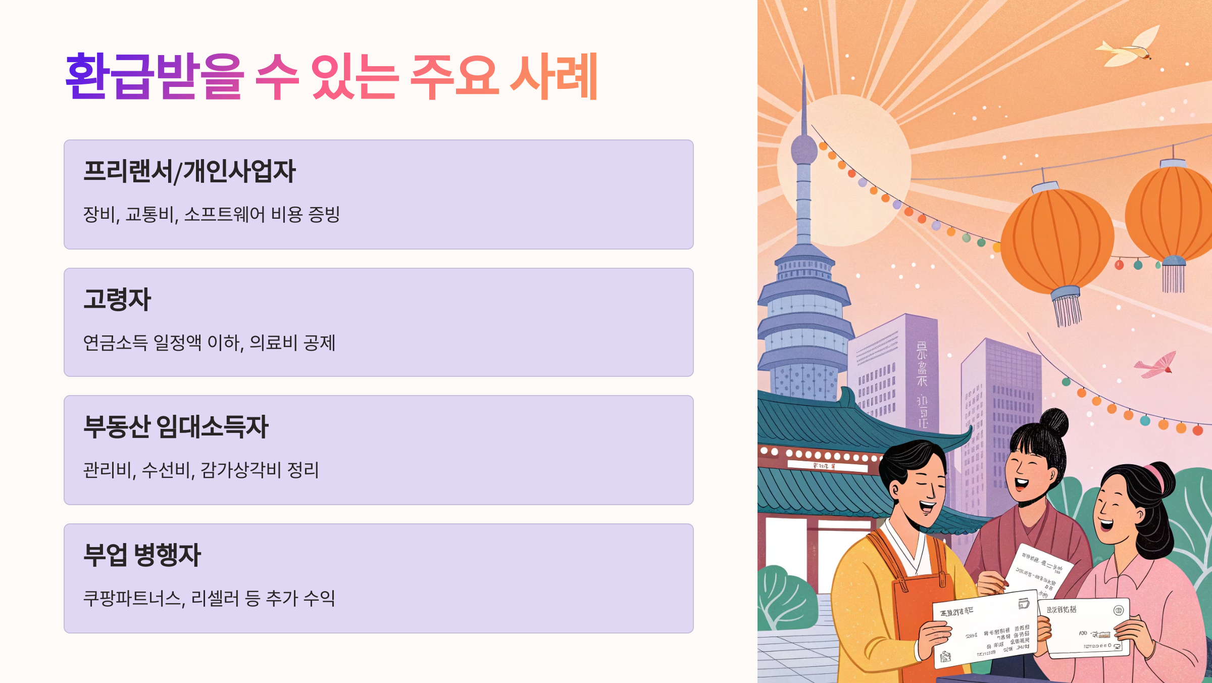 📌 환급받을 수 있는 주요 사례