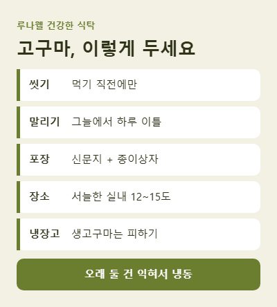 고구마 보관하는 법