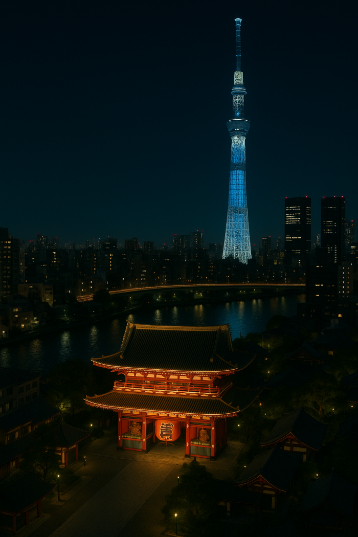 아사쿠사 센소지와 스미다강: 전통과 야경의 만남