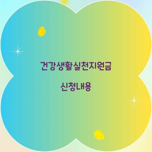 건강생활실천지원금 신청내용