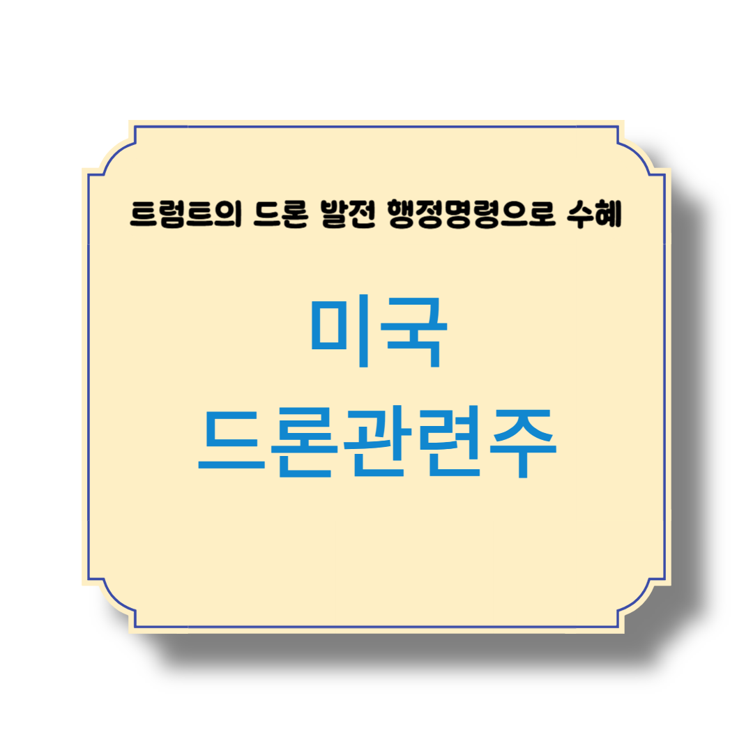 트럼트의 드론발전 행정명령으로 수혜를 보는 드론관련주