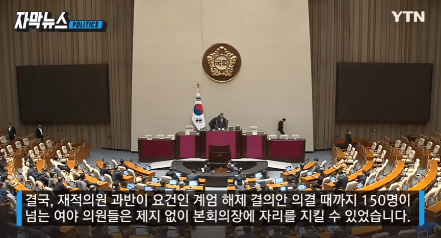 비상계엄령 선포와 그 이후 상황