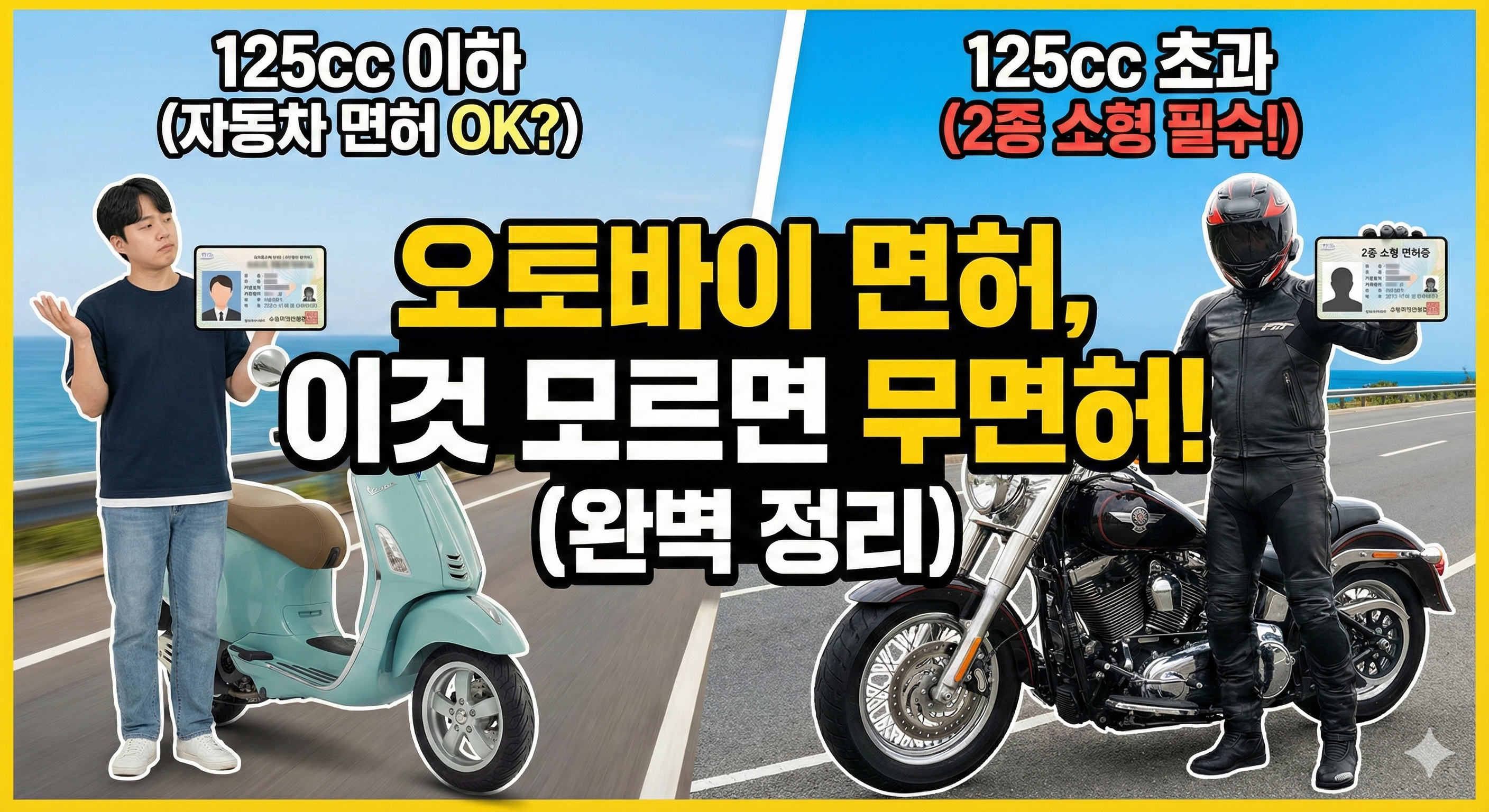 오토바이 면허 종류 완벽 정리 (125cc 이상 타려면 '이것' 필수입니다)