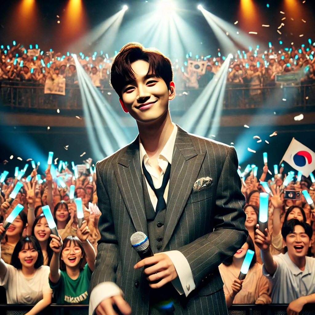 팬들의 환호속에 무대에 선 김용빈