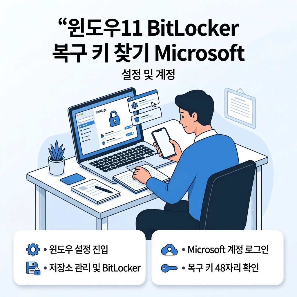 윈도우11 BitLocker 복구 키 찾기 Microsoft의 핵심 확인 항목을 한눈에 정리한 체크리스트 이미지