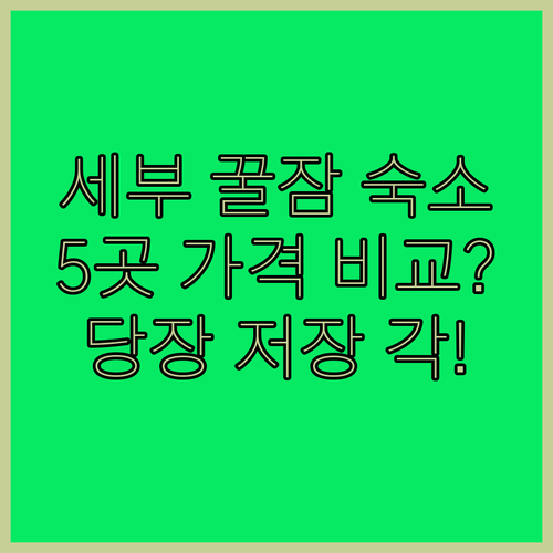 세부 시티 가성비 숙소 5곳 위치 가..