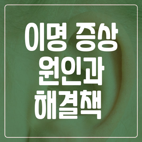 이명 증상 원인과 치료법