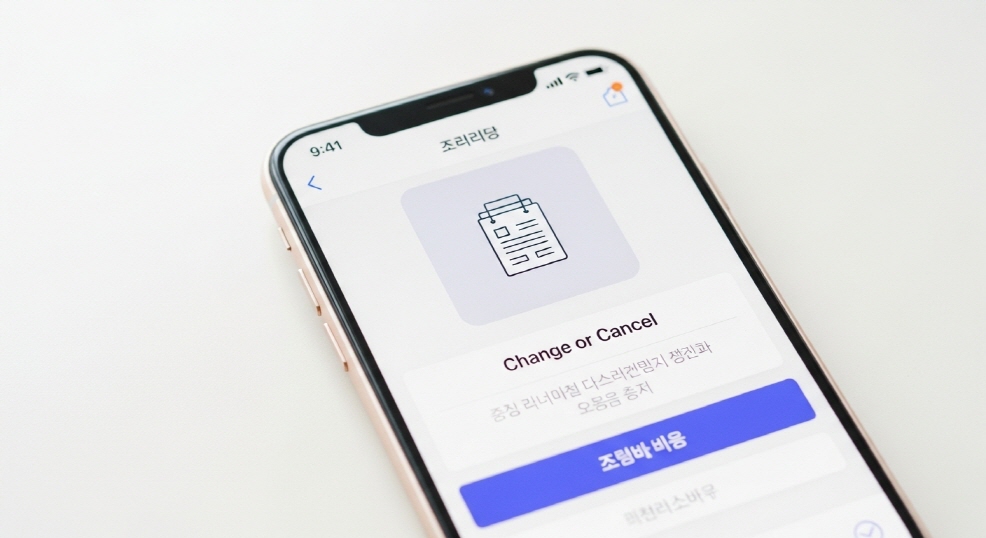 예약 취소 화면