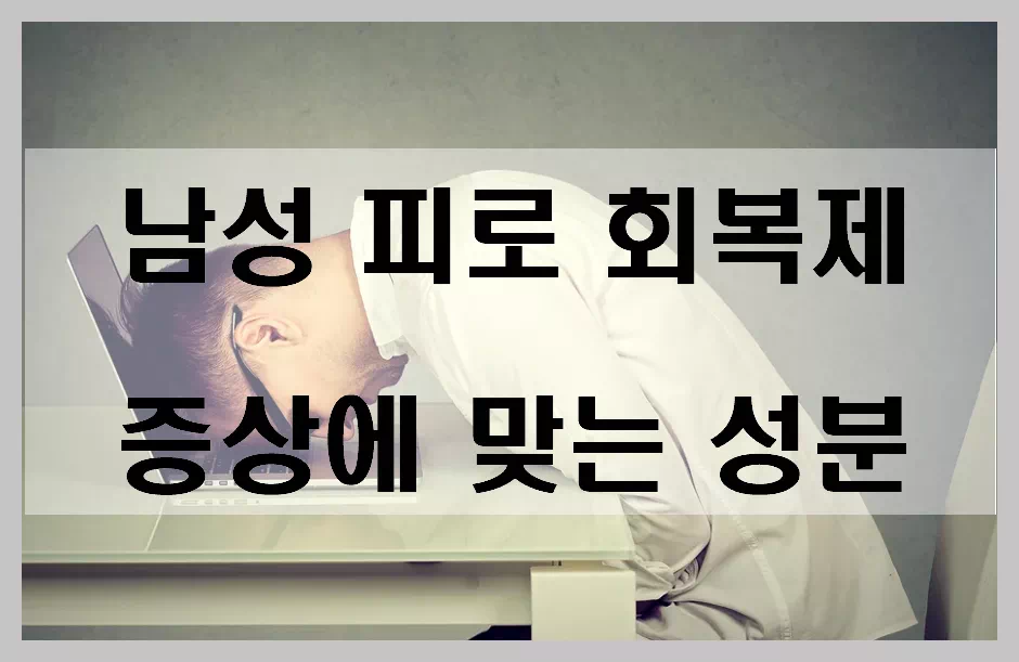 증상에 맞는 남성피로회복제