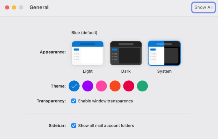 맥-아웃룩-테마-변경