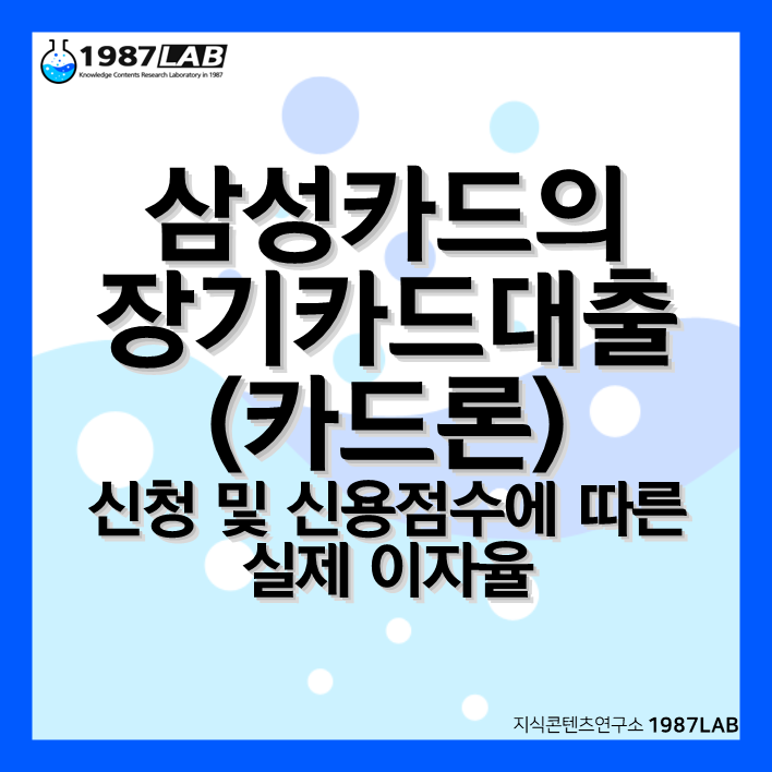 삼성카드의 장기카드대출(카드론) 신청 및 신용점수에 따른 실제 이자율