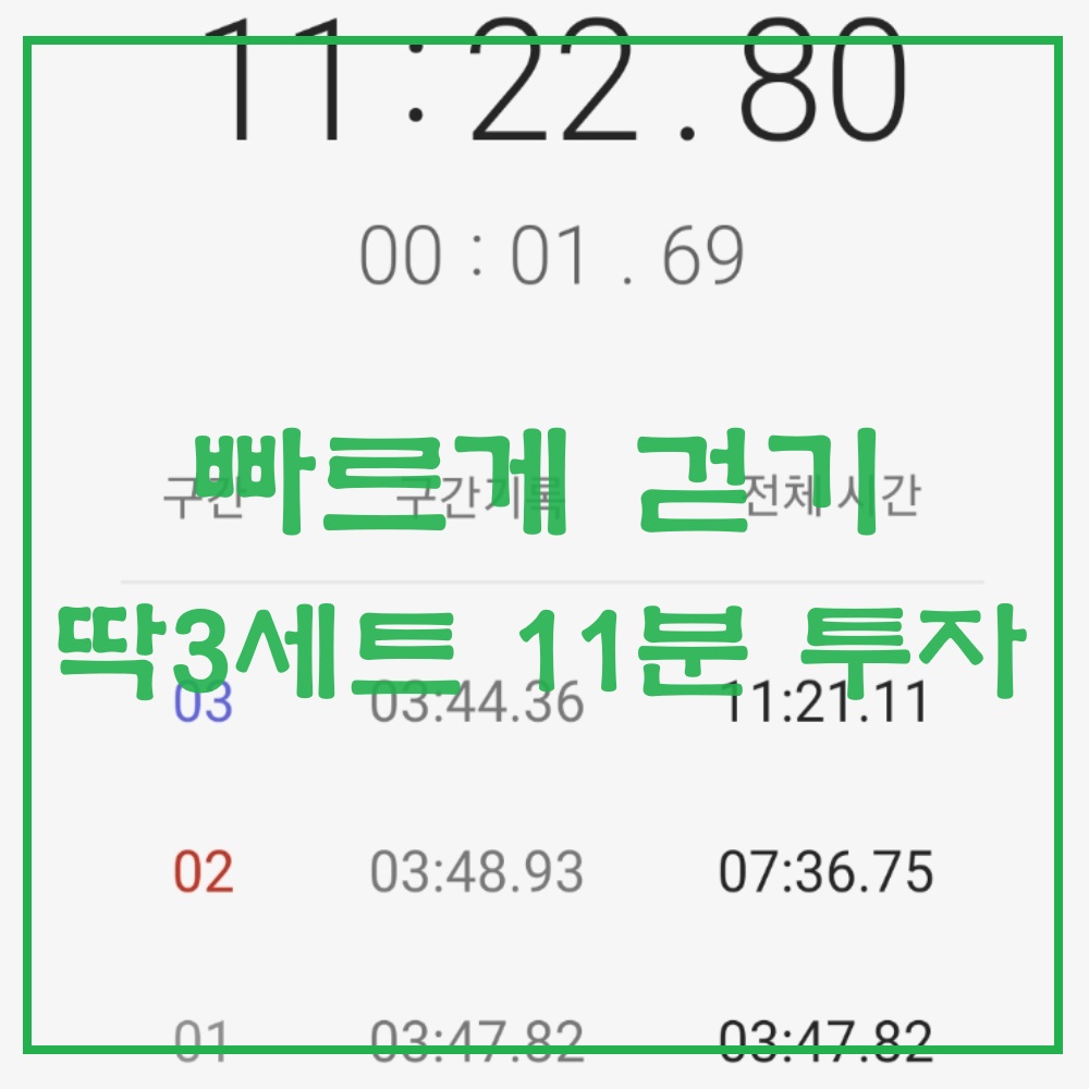 오늘의 빠르게 걷기 구간 기록