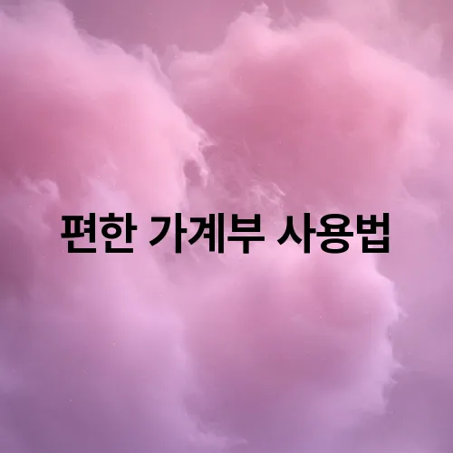 편한 가계부 사용법