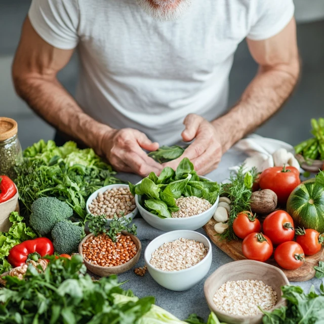 건강한 채소로 이루어진 밥상