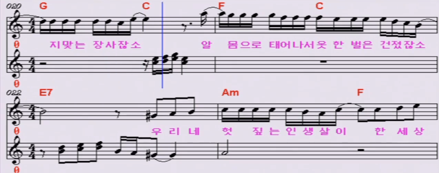 김국환 타타타 악보