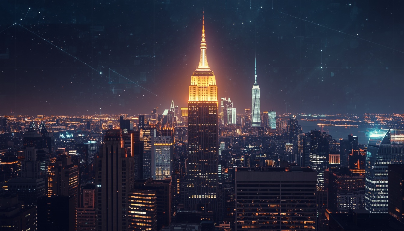 Futuristic financial district building representing Ripple's corporate value and potential IPO.