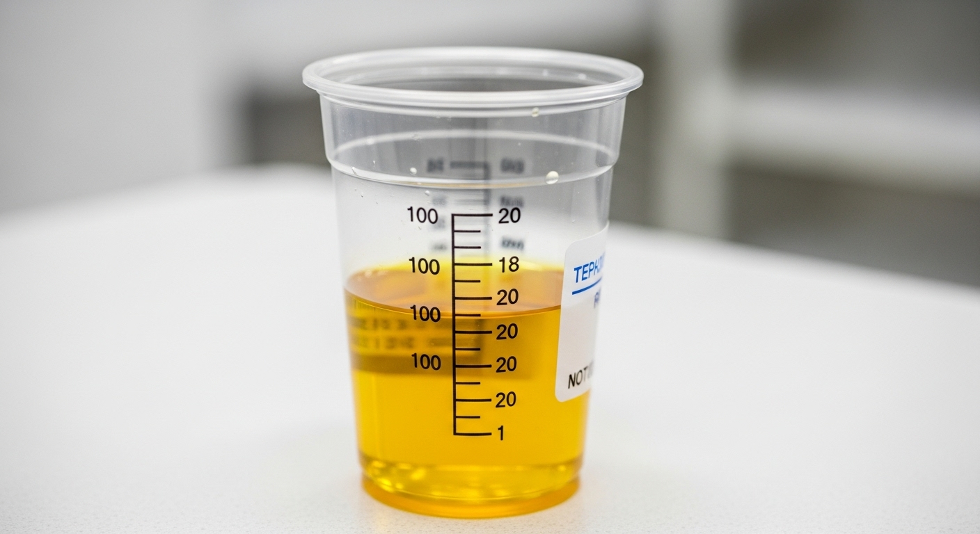 일회용 컵의 진한 색 소변