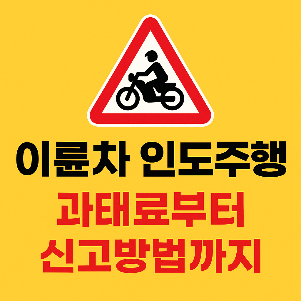 이륜차 인도주행 과태료부터 신고방법까지 한눈에 보기!