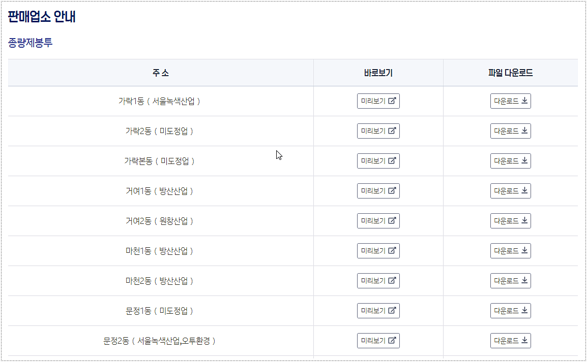 서울 송파구 종량제봉투 파는 곳