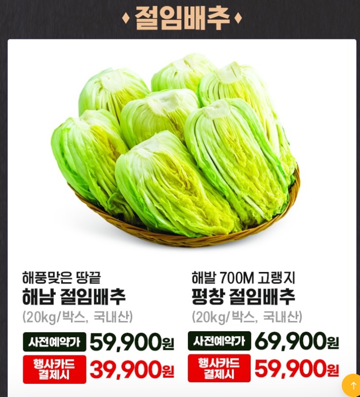 절임배추 김장재료