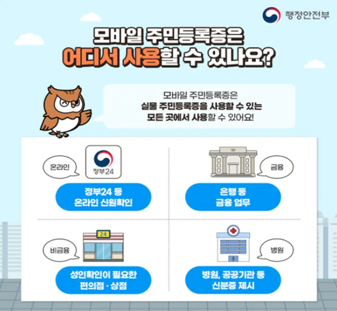 모바일 주민등록증 사용처