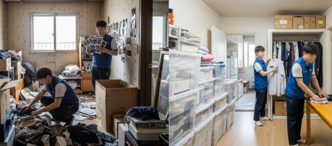 계룡 고독사청소 및 정리중