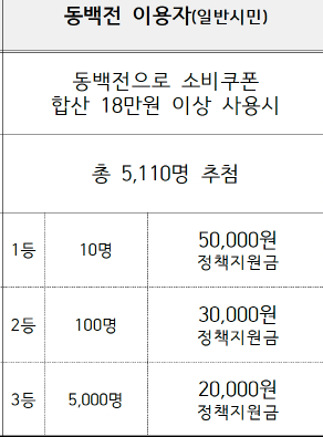 민생회복 지원금 동백전