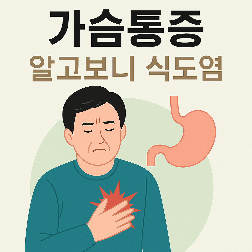 가슴 통증, 원인 중 하나 식도염