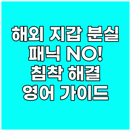 해외 지갑 분실 패닉 NO! 침착하게..