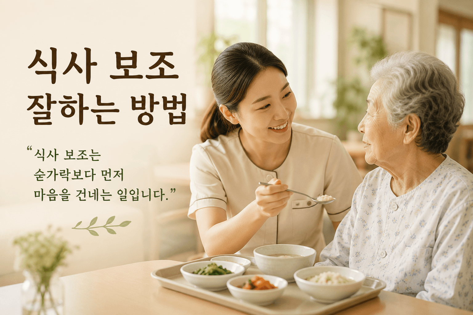 식사 보조의 따뜻한 순간