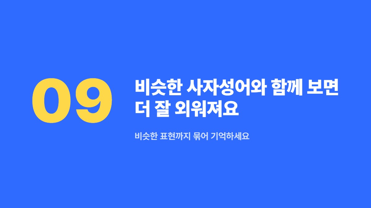 비슷한 사자성어와 함께 보면 더 잘 외워져요 — 비슷한 표현까지 묶어 기억하세요