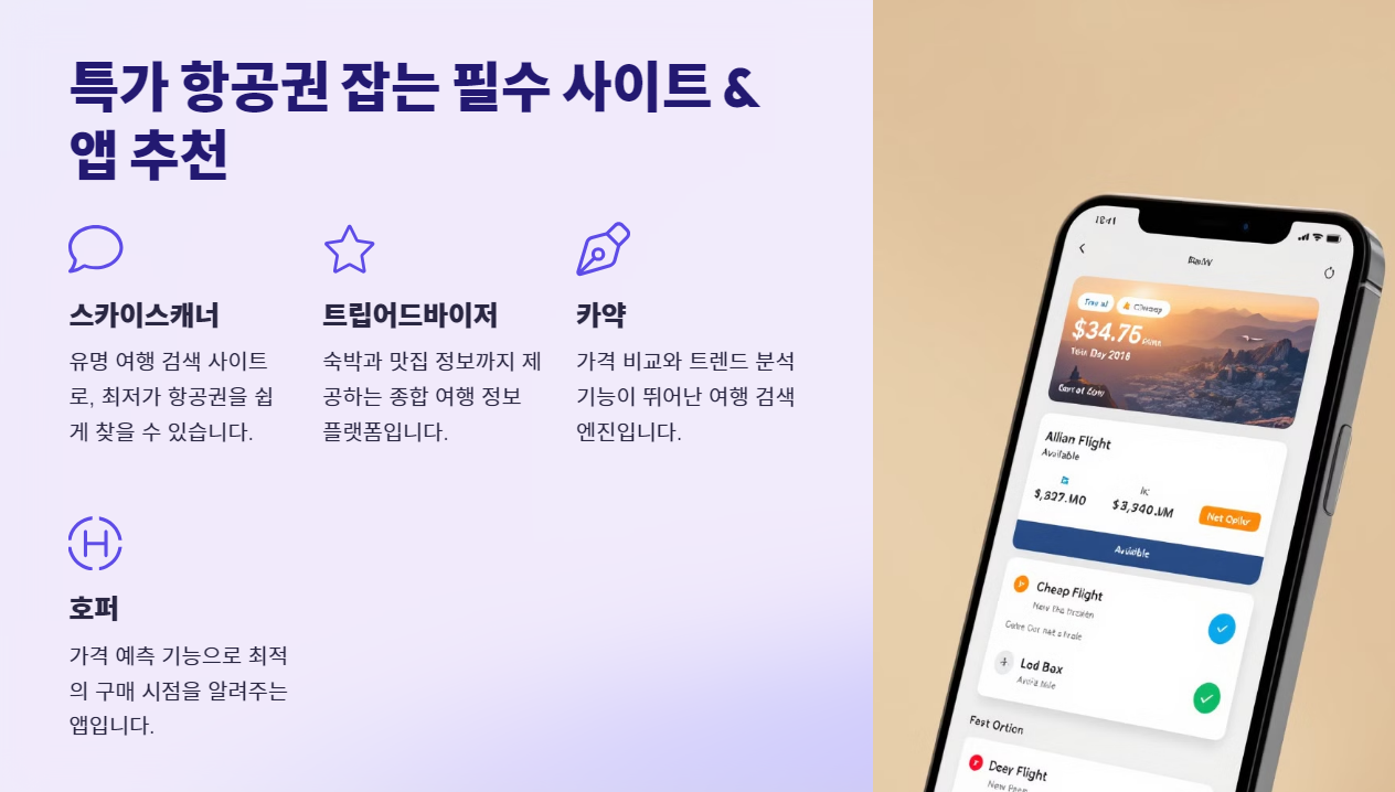 특가 항공권 잡는 필수 사이트 & 앱 추천