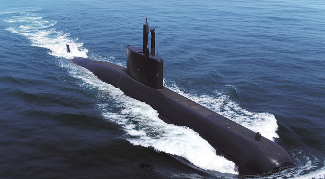 한화오션이 건조한 수출형 잠수함.