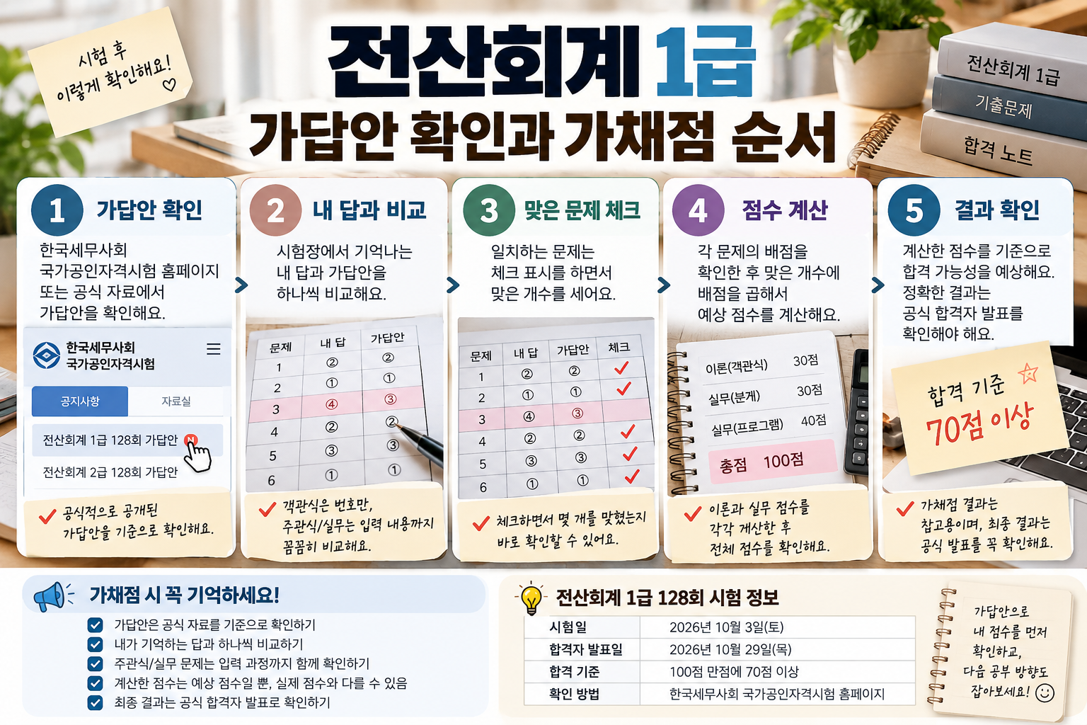 전산회계 1급 가답안 확인 후 가채점하는 순서