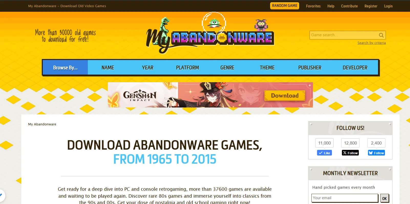추억의 무료 웹 고전 도스 게임 무설치 사이트 My Abandonware