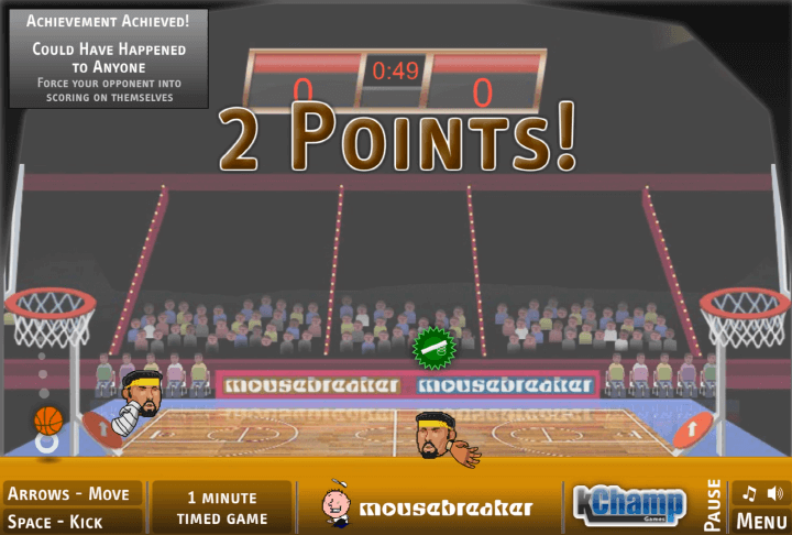 골대에-공을-넣고-2포인트를-획득하는-화면