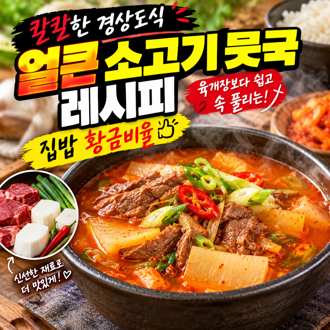 칼칼한 경상도식 얼큰 소고기 뭇국 레시피, 육개장보다 쉽고 속 풀리는 집밥 황금비율