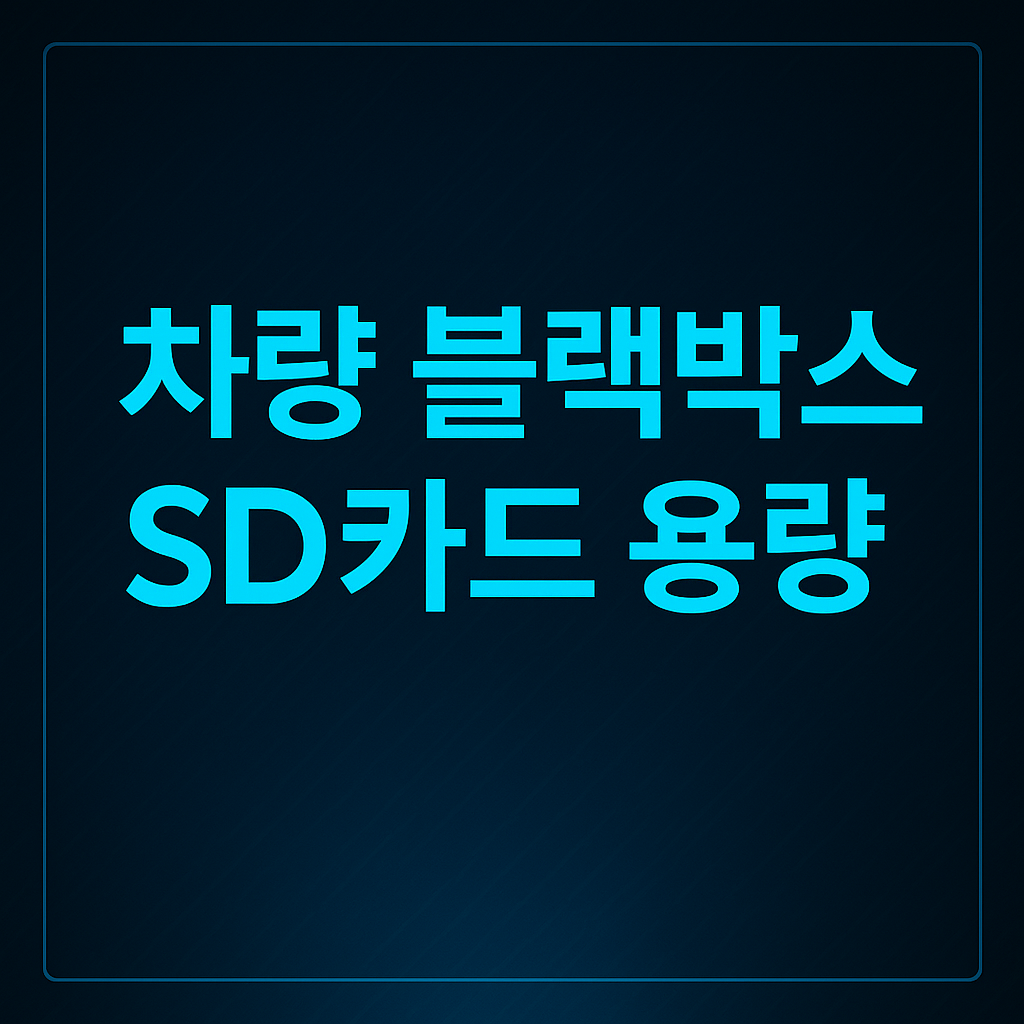 차량 블랙박스 SD카드 용량 알아보기