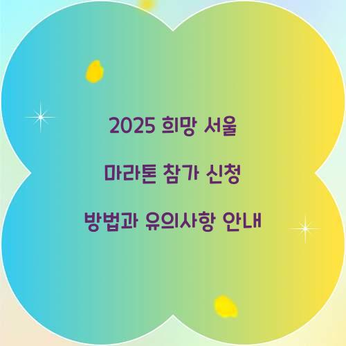 2025 희망 서울 마라톤 참가 신청