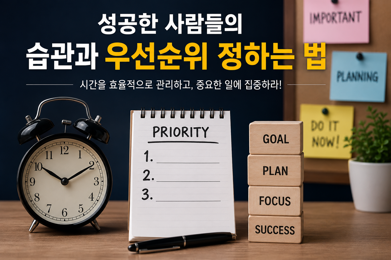 성공한 사람들의 습관과 우선순위 정하는 법