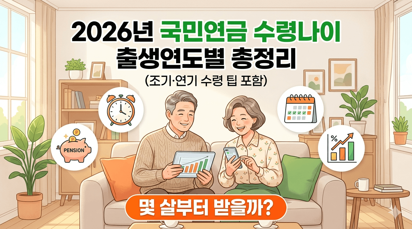 2026년 국민연금 수령나이 출생연도별 총정리 (조기·연기 수령 팁 포함)