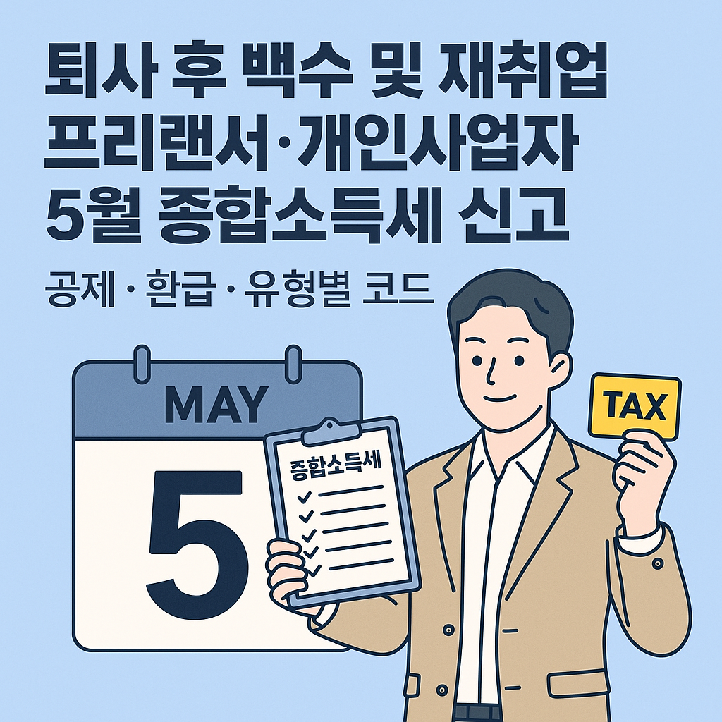 퇴사 후 세금 신고 이렇게! 5월 종합소득세 신고&middot;공제&middot;환급 유형별 코드