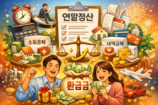 세금 서류를 정리하는 손동작