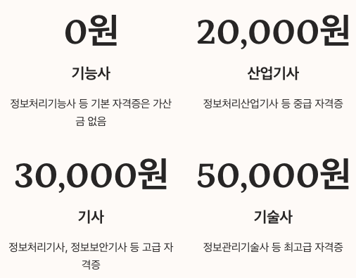 기술정보수당 자격증 지급 기준 섹션 정리 이미지