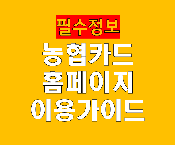 NH농협카드 홈페이지 이용 및 주요 서비스 완벽 가이드 (card.nonghyup.com)