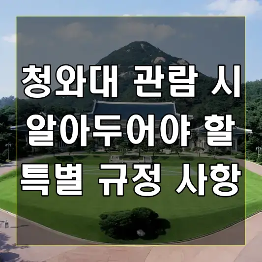 청와대 관람시 꼭 알아두어야 할 특별 규정 사항