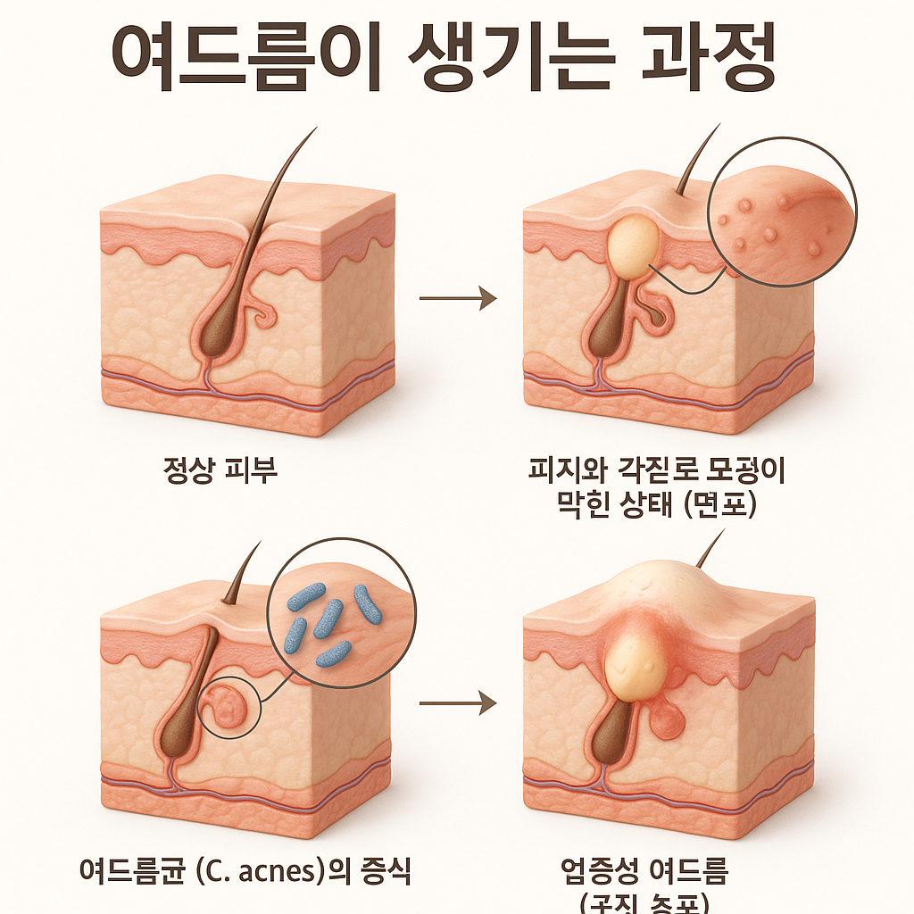 1. 여드름 발생의 단계별 과학적 과정