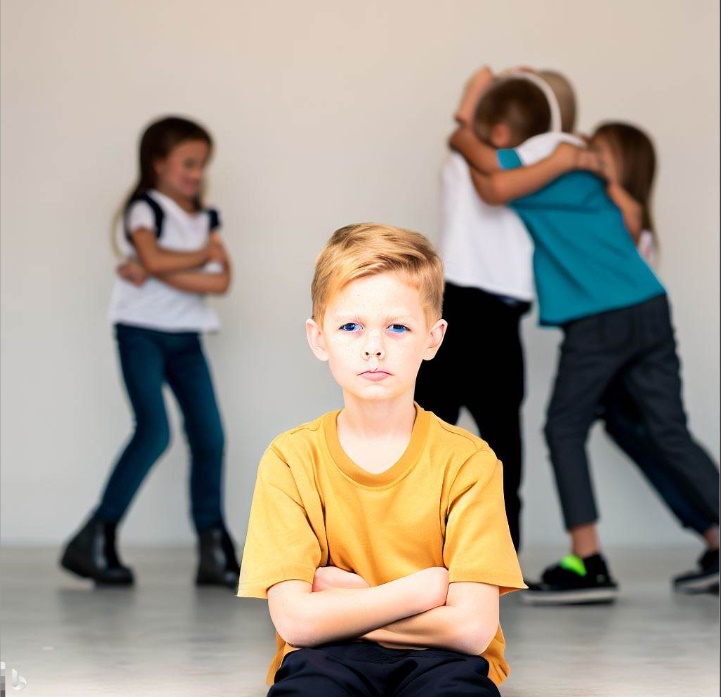 친구들에게 외면당하는 모습