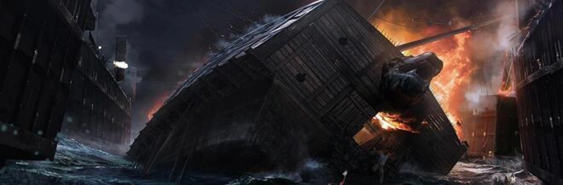 거북선으로 왜군을 격파하는 노량해전의 한 장면