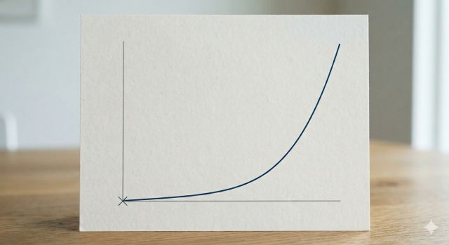 티핑포인트 설명을 위한 급격히 상승하는 그래프 이미지